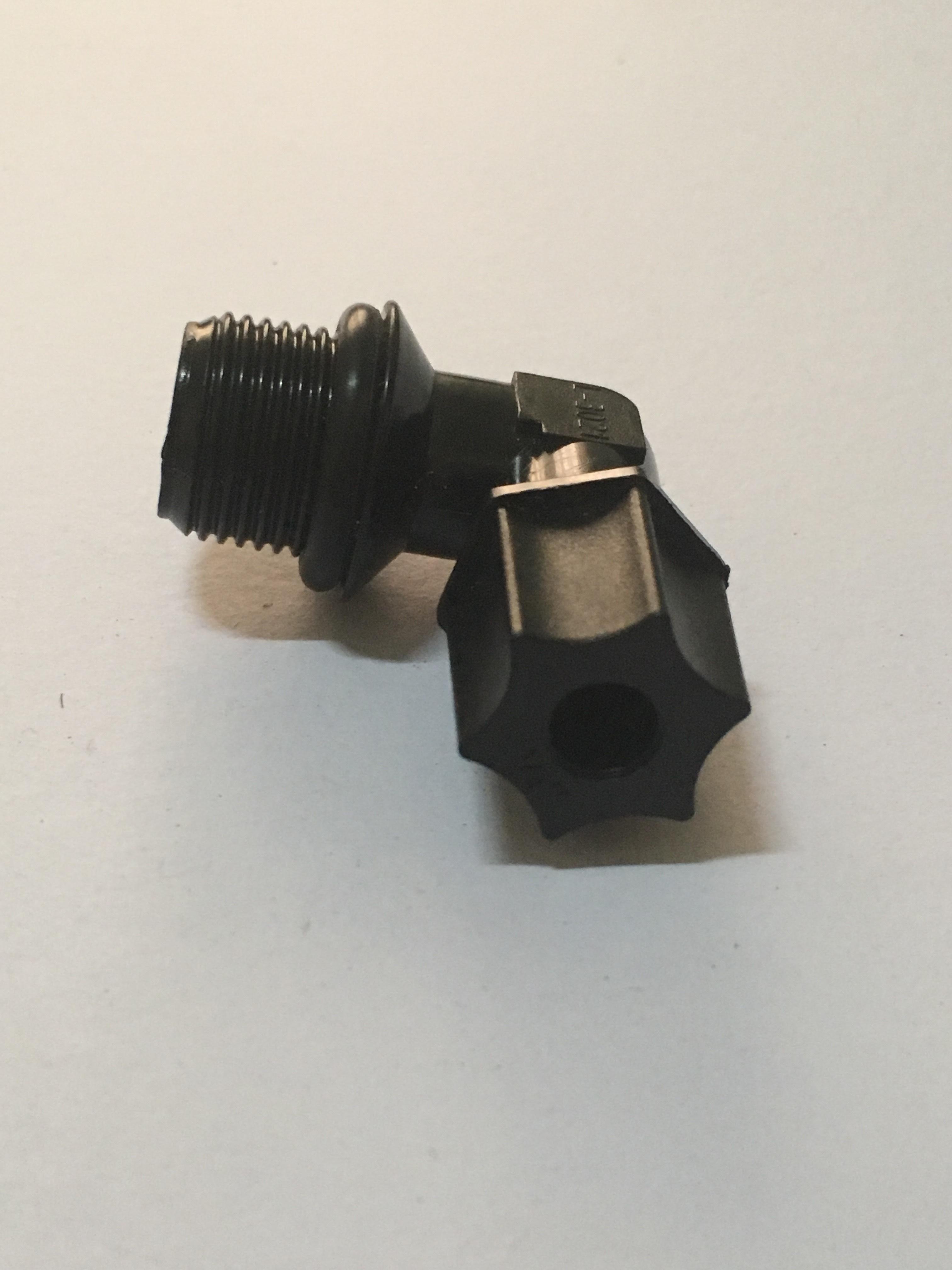 ข้องอ 90 เกลียวนอก 3/8" x เสียบสาย 6 mm. ( 2 หุน )