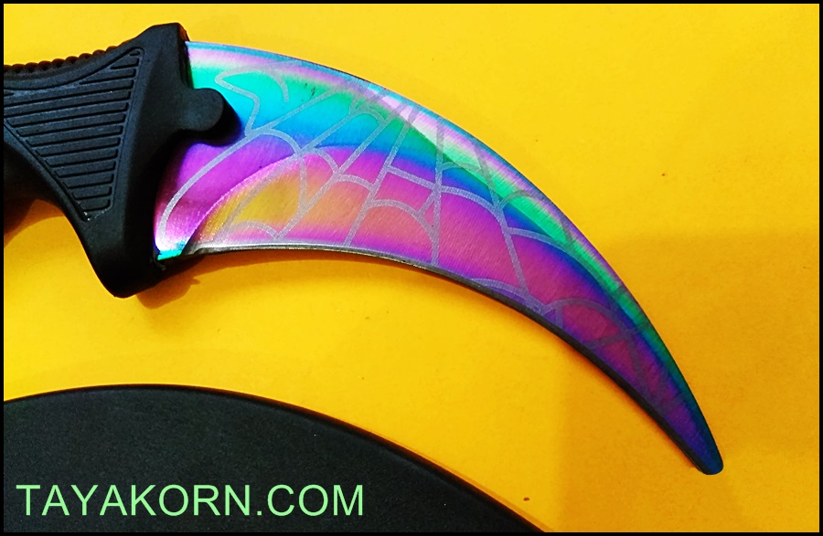มีดซ้อมควง คารัมบิตเรนโบว์สไปเดอร์ Rainbow Spyder Karambit Knife