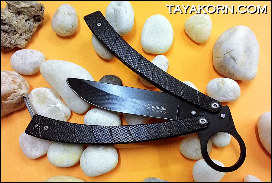 มีดซ้อมควง แบล็คค็อปบร้าบาลิซอง Black Cobra Balisong Knife Trainer TKBS-CB8TR