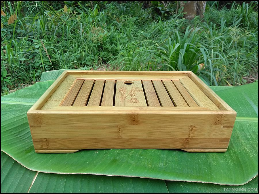 ถาดรองน้ำชาไม้ไผ่ แบบA1 Bamboo Tea Tray Tyle A1( สีเขียว )