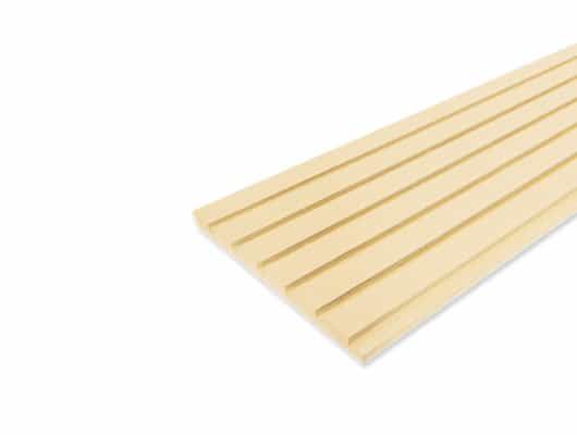 ไม้ผนังบังใบคอนวูด ลายเสี้ยน สีงาช้าง หน้า 8 นิ้ว คอนวูด ไม้ผนังใบคอนวูด ลายเสี้ยน งาช้าง