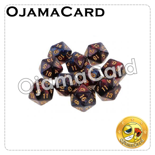 20MM 20 Sided Dice Block — Opaque : Red Blue「1 Dice」
