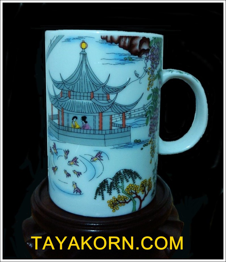 แก้วMugจีน ลายสวนสวรรค์