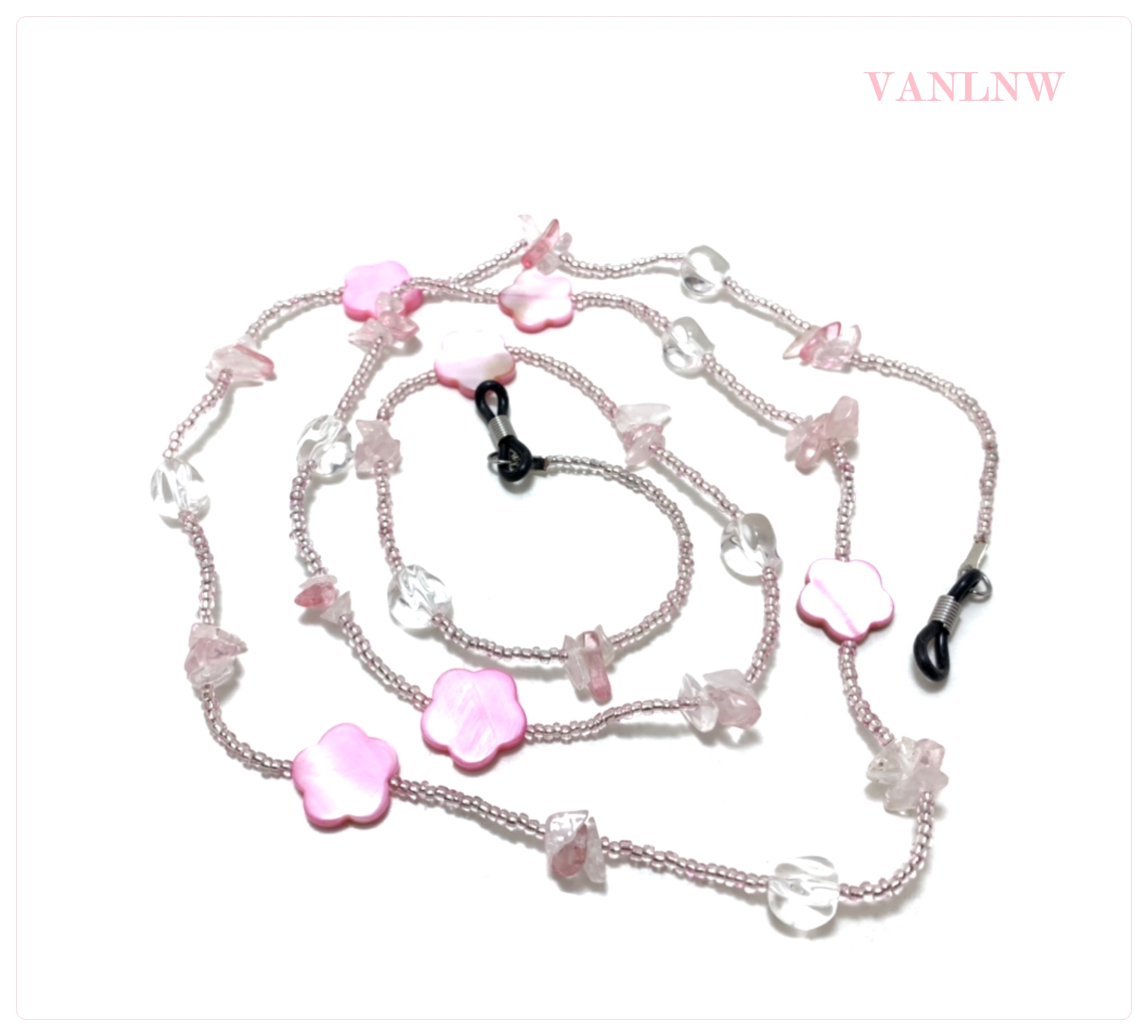 สายคล้องแว่นลูกปัด Hand Made 100% สายคล้องแว่นตา สายคล้องแว่นตาวินเทจ สีสันสดใส ความยาว 100 cm.