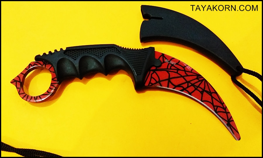 มีดซ้อมควง คารัมบิตเรดสไปเดอร์ Red Spyder Karambit Trainer Knife TKKB-RS1TR