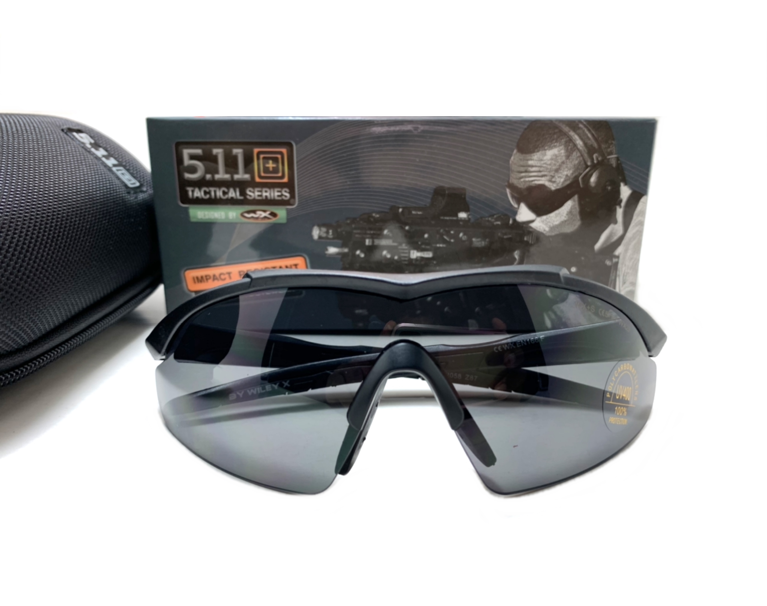 แว่นตาทหาร 5.11 AILERON SHIELD EYEWEAR x 3 LENSES <ดำ>