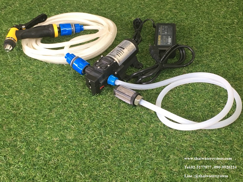 ชุดปั๊มล้างรถ DC12V 9 บาร์ + Adapter 12VDC 7A