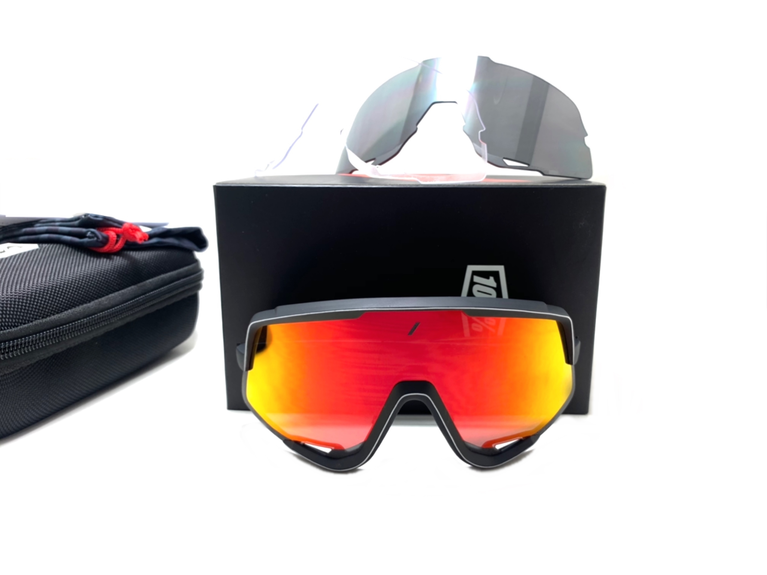 แว่นกันแดด แว่นปั่นจักรยาน 100% Speedcraft Glendale <Soft Tact Red Smoke Lens>