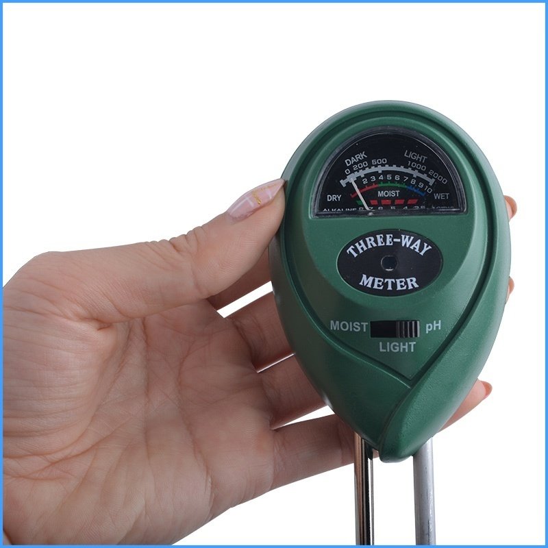 เครื่องวัดพีเอช PH เครื่องวัดอุณหภูมิ เครื่องวัดความชื้นในดิน Soil Meter PH ความเป็นกรด-ด่างความชื้นในดิน และความสว่าง 3 in 1 Soil PH Meter SKU-776