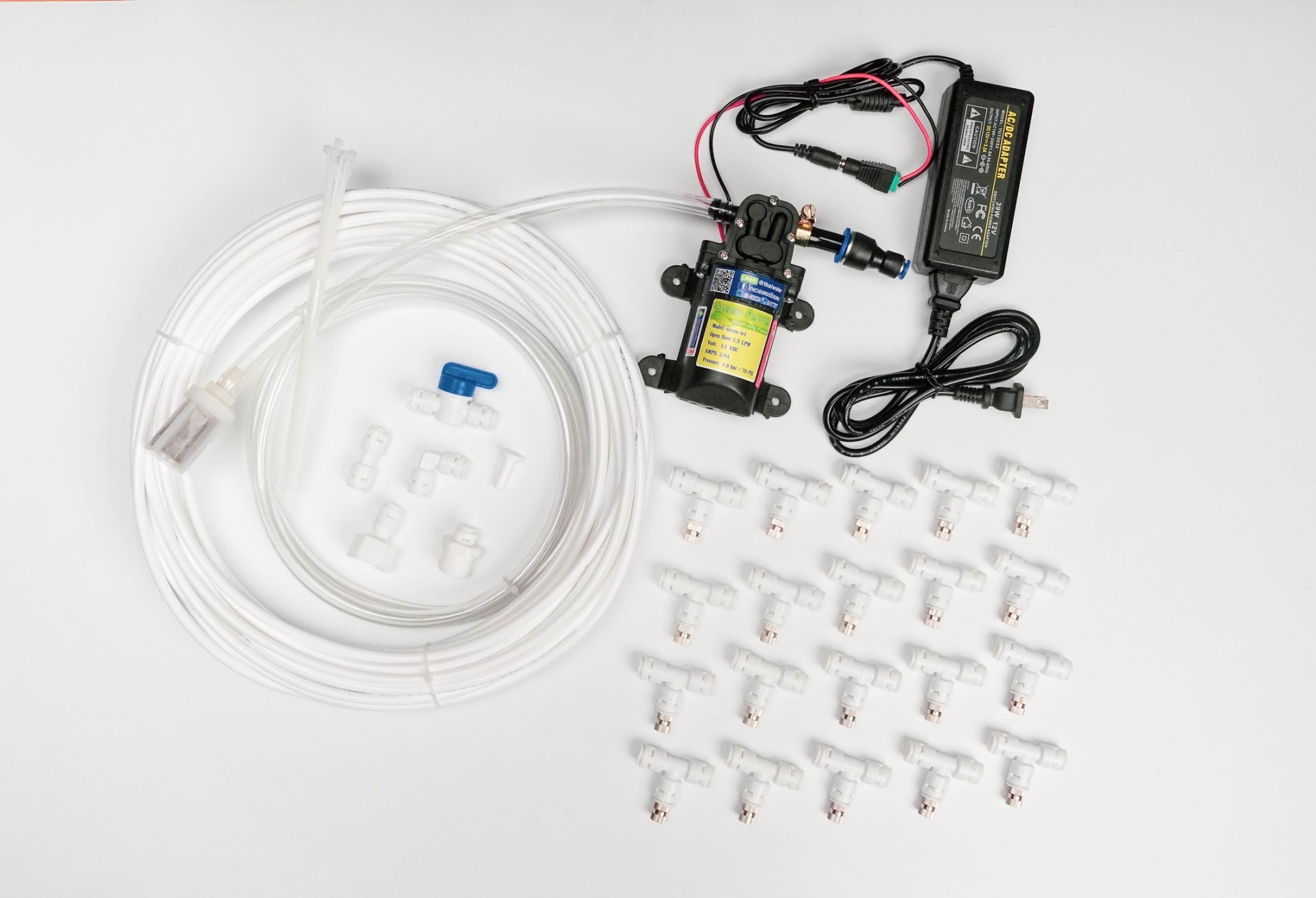 SAVE SET 20 ชุดพ่นหมอก 20 หัว หัวพ่นหมอก 0.2-0.3 มม. + สายพ่นหมอก 20 เมตร