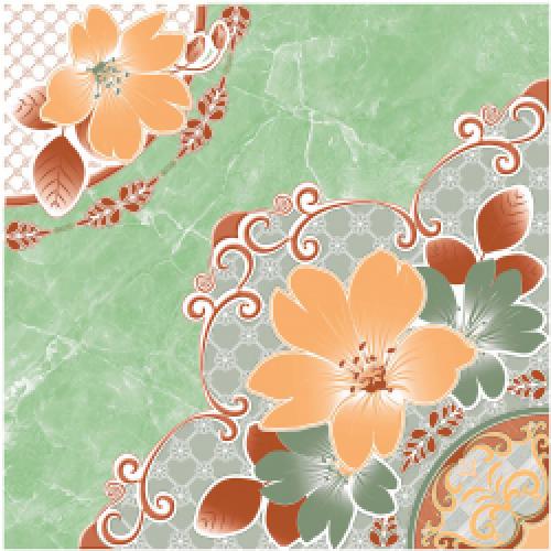 Sosuco กระเบื้องปูพื้น ผิวมัน ลายจามจุรี-เขียว 40*40