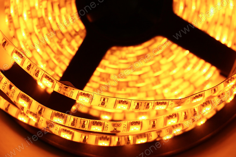 LED Strip เส้น ม้วน 5 เมตร สีเหลือง (กันน้ำ IP65)