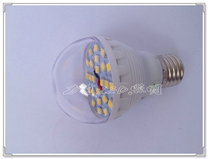 หลอดไฟ LED 5W 12-24V ขั้ว E27 สีขาว ( OEM )