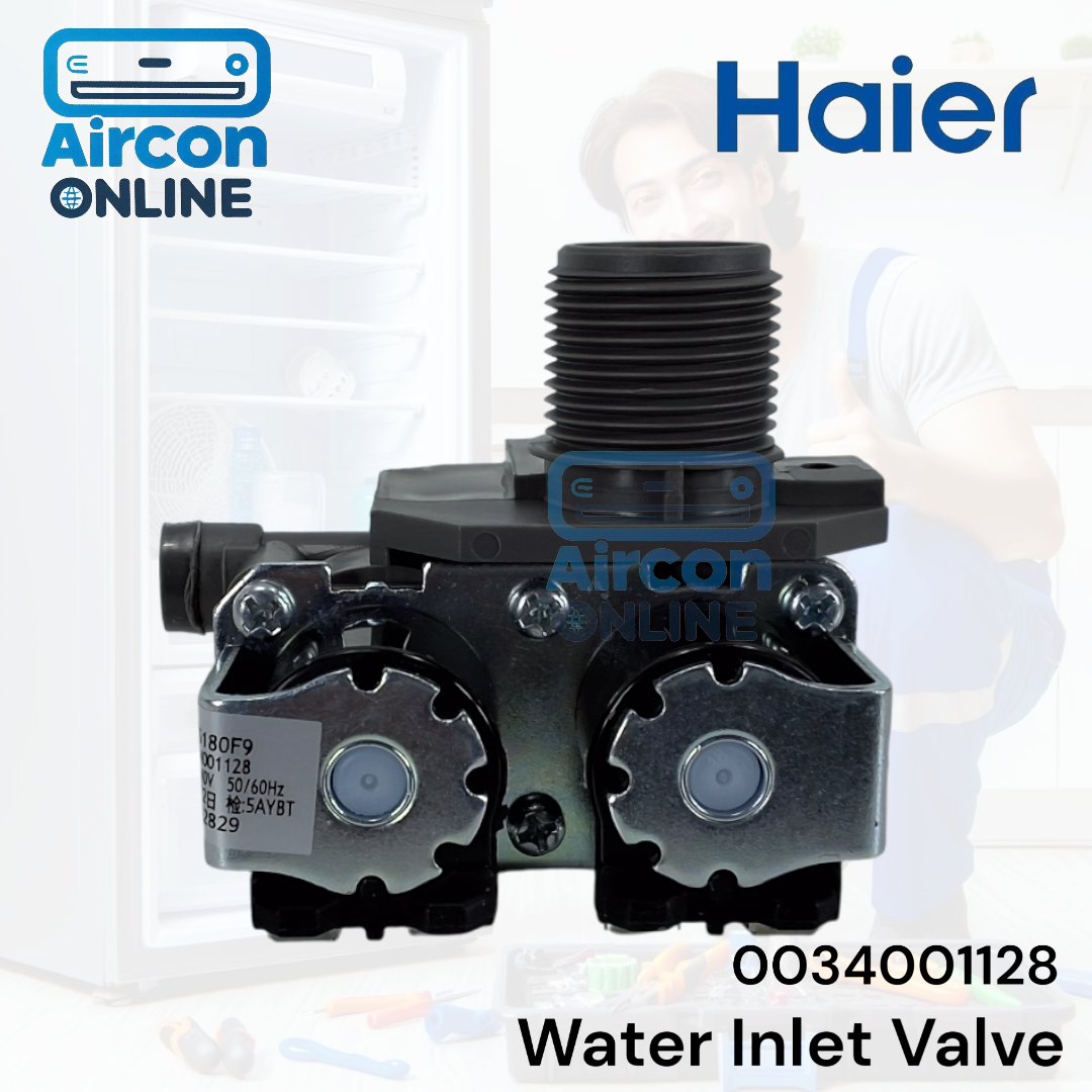 วาล์วน้ำเข้า เครื่องซักผ้า Haier รหัส 0034001128 [ 1128 ] รุ่น HWM80-1826T , HWM90-1826T , HWM100-1826T และอื่นๆตามรายละเอียด