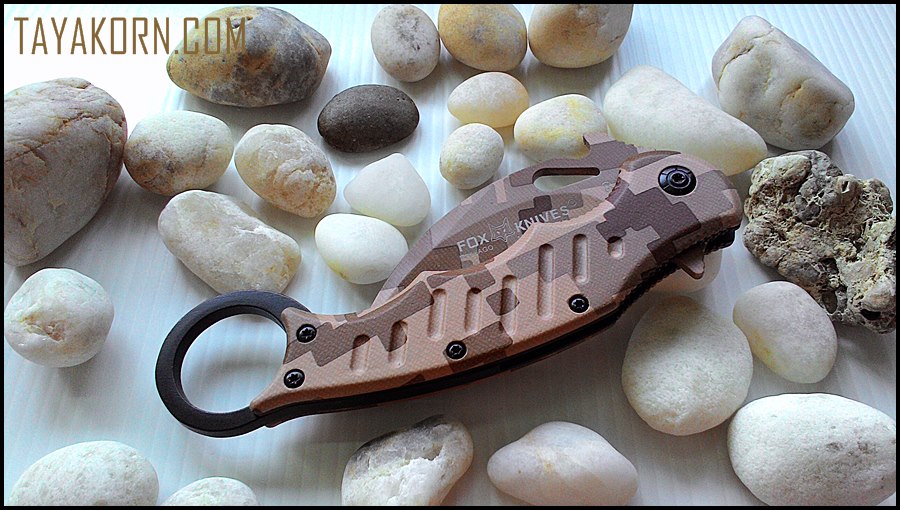 มีดคารัมบิตแอร์ฟ็อกเดสเสิร์ทคาโม่ Air Fox Desert Camo Karambit TKKB-AD2