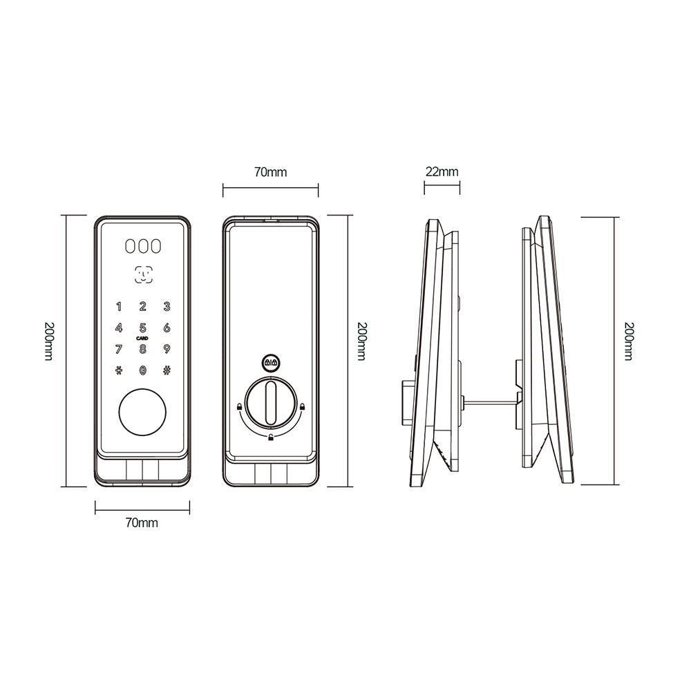 ติดตั้งฟรี!! ดิจิตอลล็อก รุ่น NO.DLA-99A3BL ปลดล็อกด้วยการสแกนใบหน้า ISON DLA-99A3BL ดำด้าน