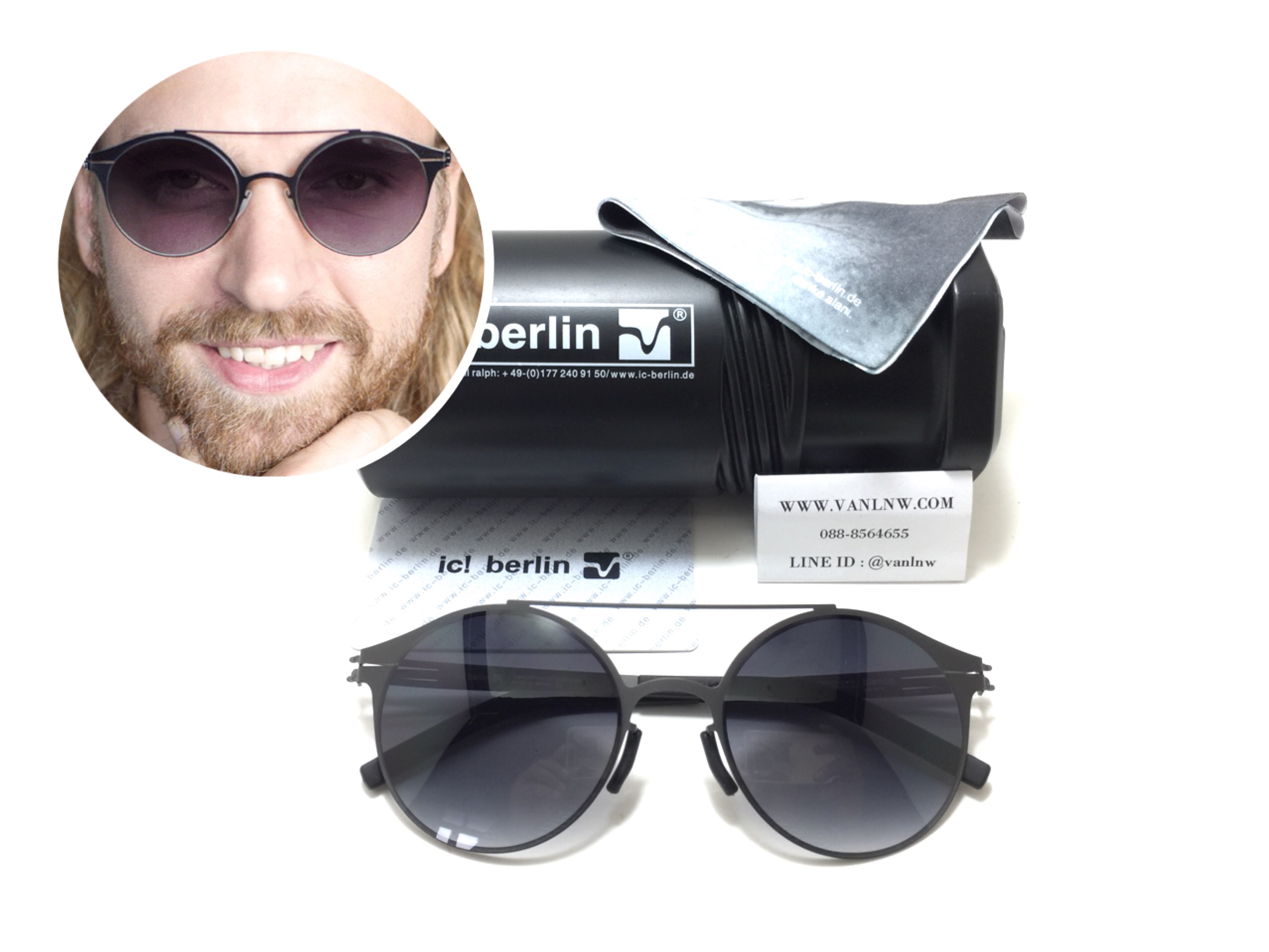 แว่นกันแดด ic berlin model blanca gun metal 51-23 <กันเมทัล>