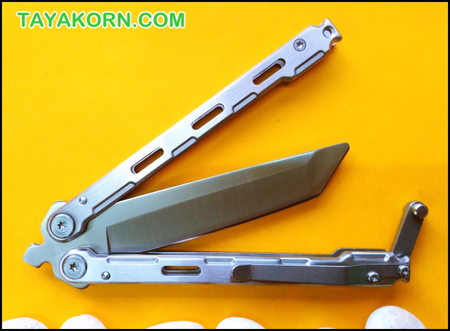 มีดซ้อมควง ไวท์มาซามุ White Masamu Balisong Trainer Knife TKBS-MM889TR