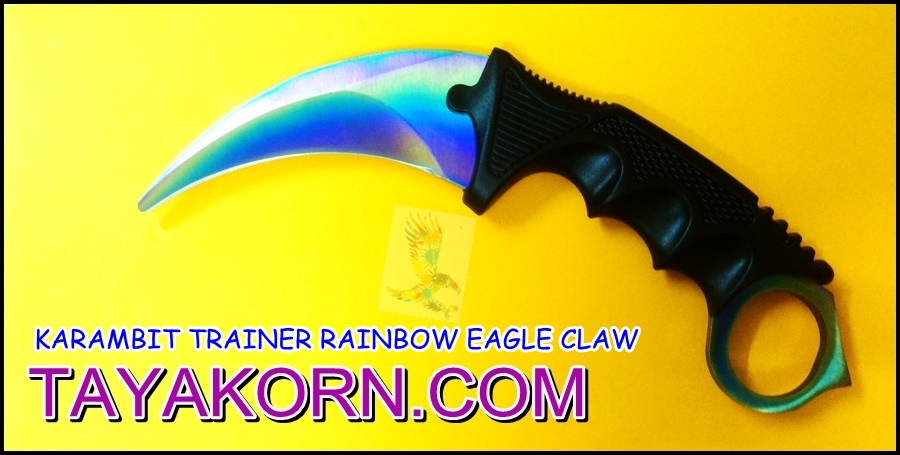 มีดซ้อมควง คารัมบิตเรนโบว์อีเกิ้ลคลอ( Eagle Claw ) Rainbow Eagle Claw Karambit TRAINER Knife TKKB-BS7779TR