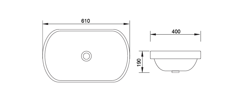 NASCO NL-005-WAอ่างฝังบนเคาร์เตอร์รุ่นกฤษณา ขาว