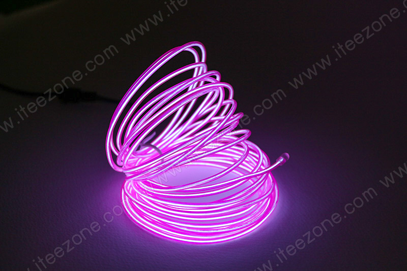 EL Wire 5 เมตร + รางถ่าน AA 2 ก้อน / สีม่วง