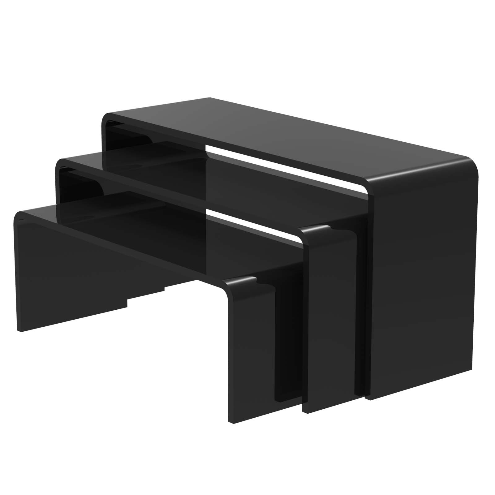 ที่วางสินค้า ตัว U คว่ำ หนา 3มม. 3ชิ้น 27x9x15cm. ดำ / ใส / ขาว / ฝ้า ชุด