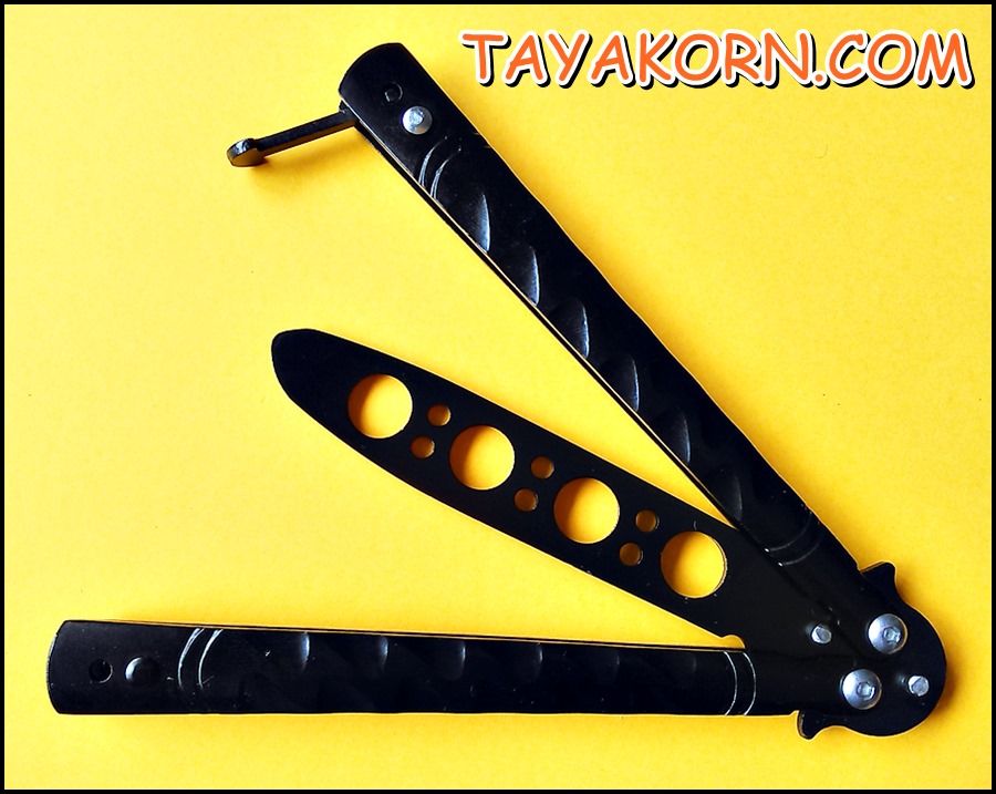 มีดซ้อมควง บาลีซองแบลคธันเดอร์ Black Thunder Balisong trainer Knfie