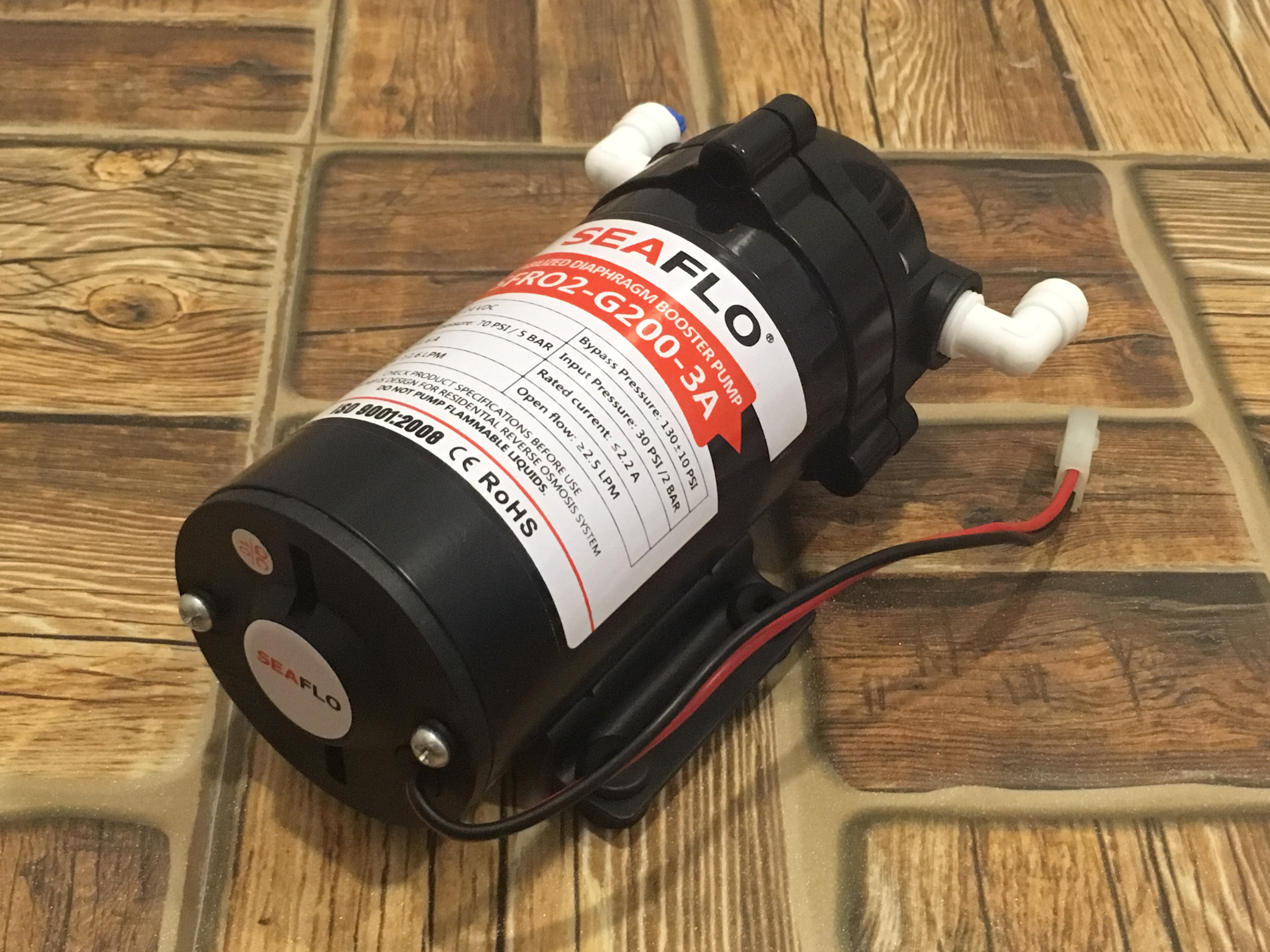 ปั๊มน้ำ ปั๊มอัดเมมเบรน เครื่องกรองน้ำ เครื่องพ่นหมอก SEAFLO RO Pump DC24V 150PSI 200G ( 9 บาร์ )