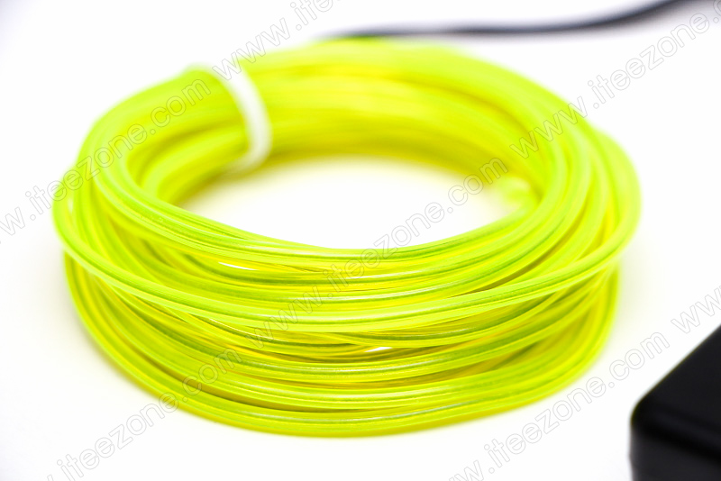 EL Wire 5 เมตร + รางถ่าน AA 2 ก้อน / สีเขียวมะนาว