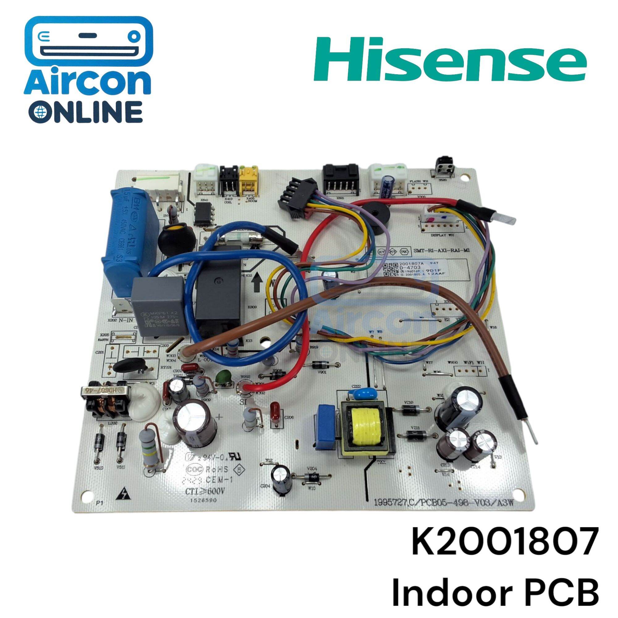 INDOOR PCB แอร์ HISENSE รุ่น AS-13TR4RYRKA02 รหัส K2001807 ของแท้ ใหม่ มือ 1