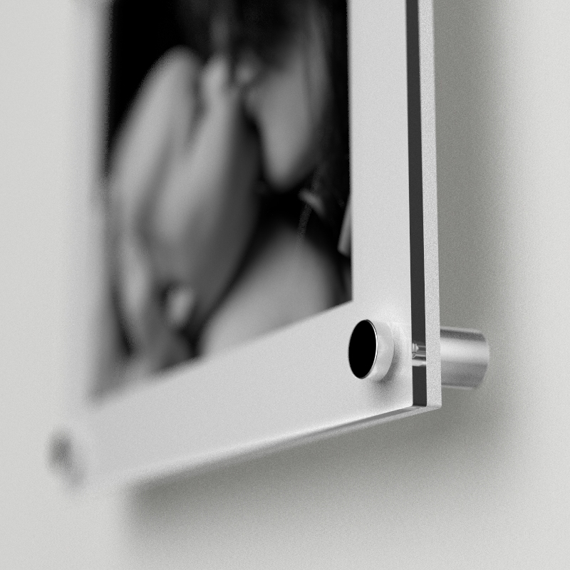 A2 กรอบรูปอะครีลิค ติดผนัง สีพิเศษ - A2 Acrylic Wall Mounted Photo Colour Frame แดง ชุด