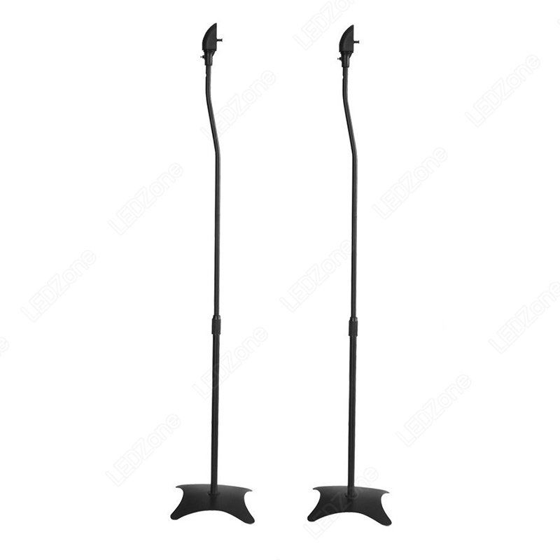 ขาตั้งลำโพงเซอร์ราวด์สีดำ ฐาน 4 แฉก ปรับระดับความสูงได้