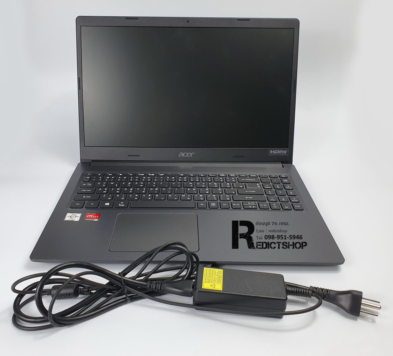 โน๊ตบุ๊ต notebook Acer amd athlon Silver 3050u 2.30 Ghz (15.6) Black มือสอง