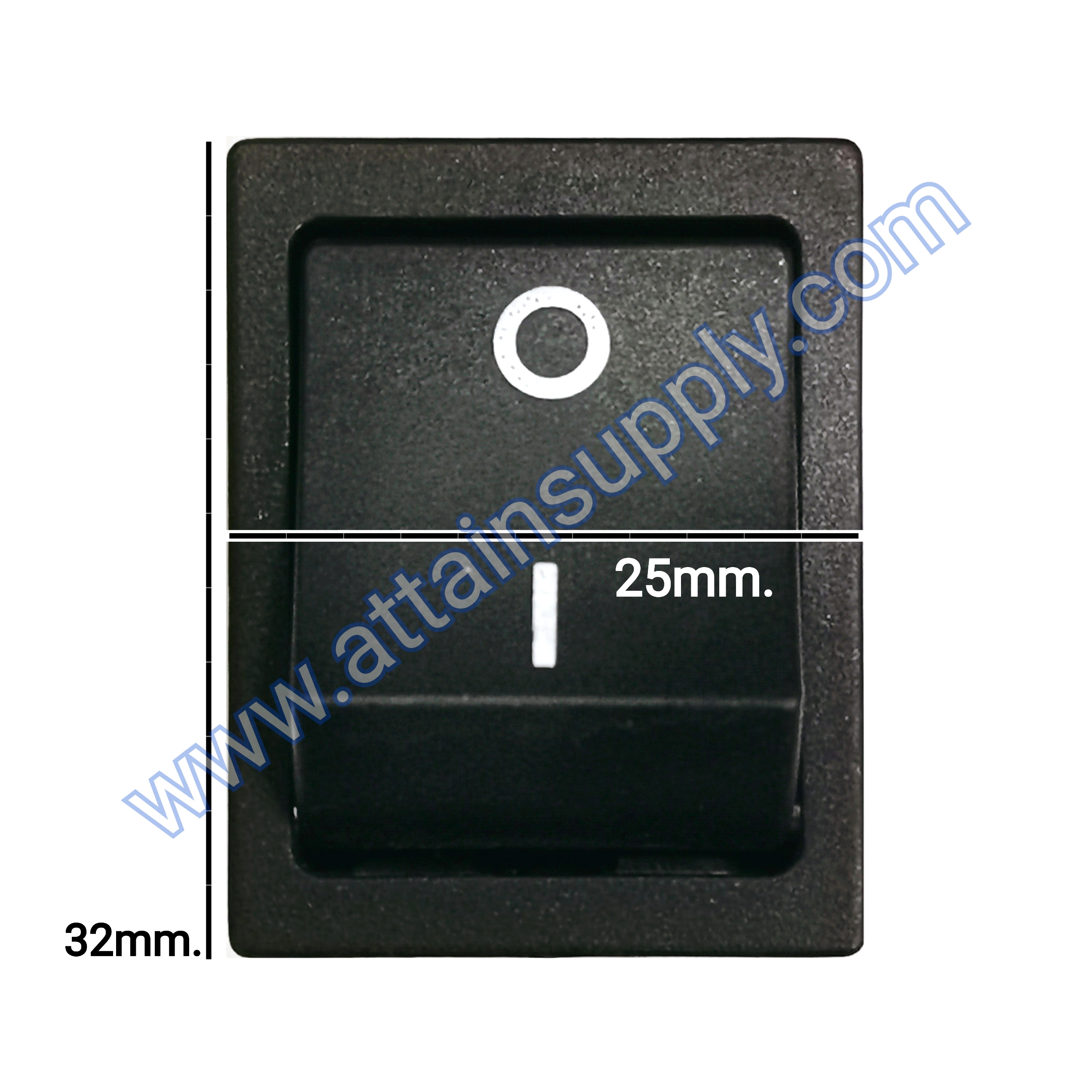 สวิทช์ IO เหลี่ยมใหญ่*รุ่นเด้งกลับ 4ขา/ไม่มีไฟ-สีดำ