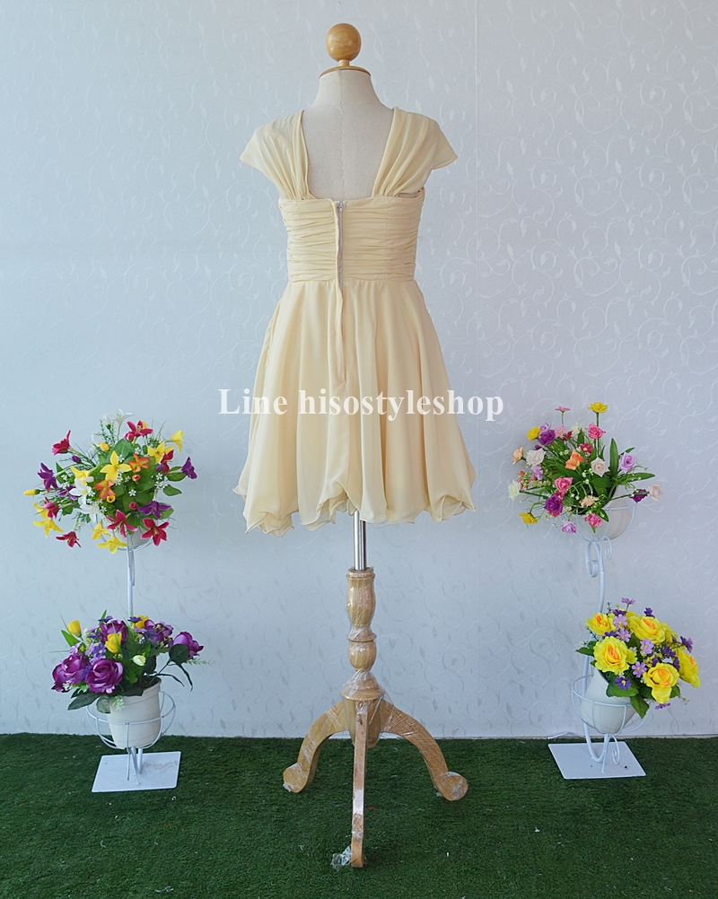 ชุดราตรีสั้น ผ้าชีฟอง ซับในทั้งชุด สามารถใส่ได้หลายแบบ พร้อมส่ง Size 3XL