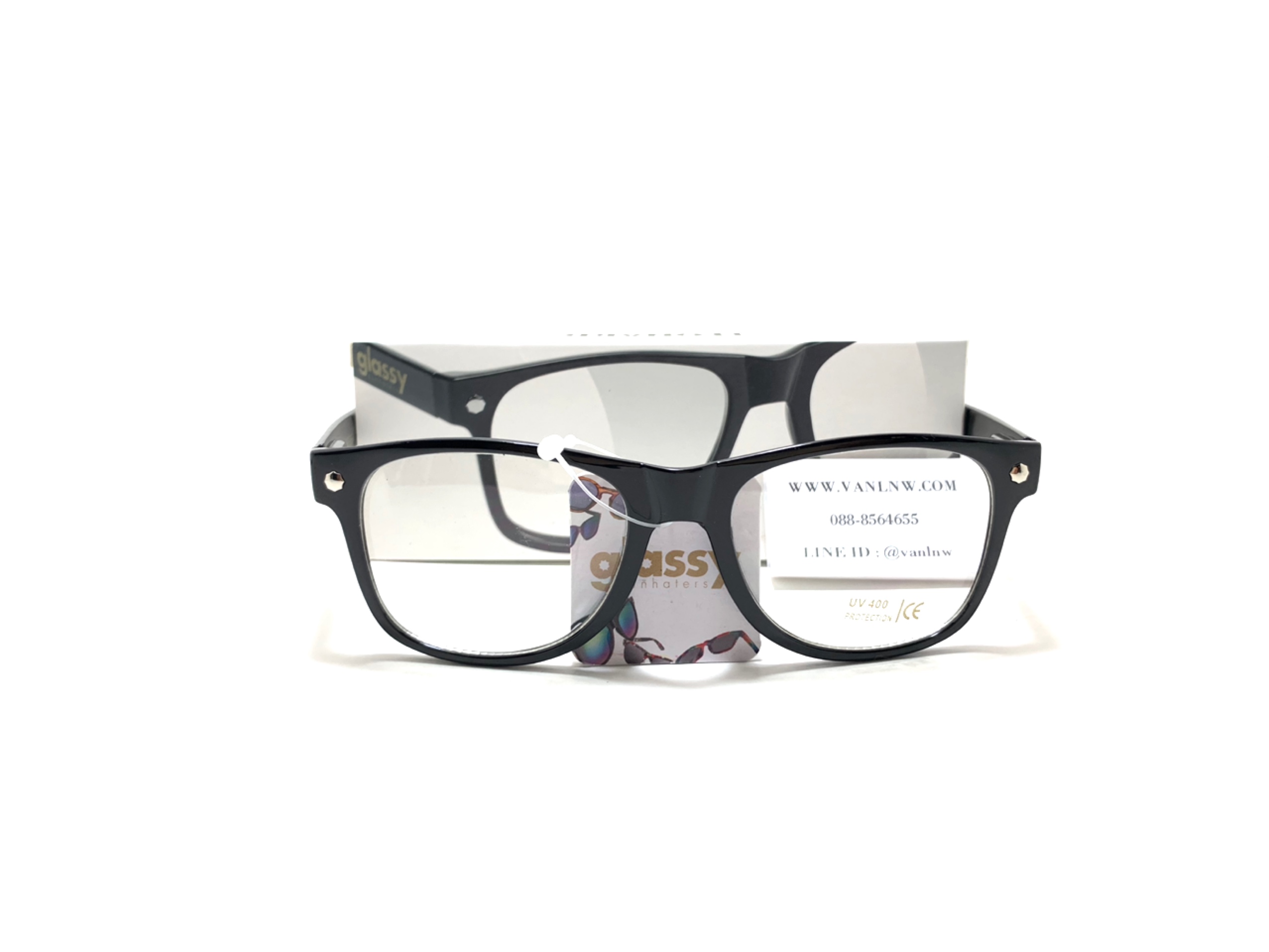 แว่นสายตา Glassy Sunhaters Leonard Black/Clear Lens <ขาสปริง> ของแท้ 100%