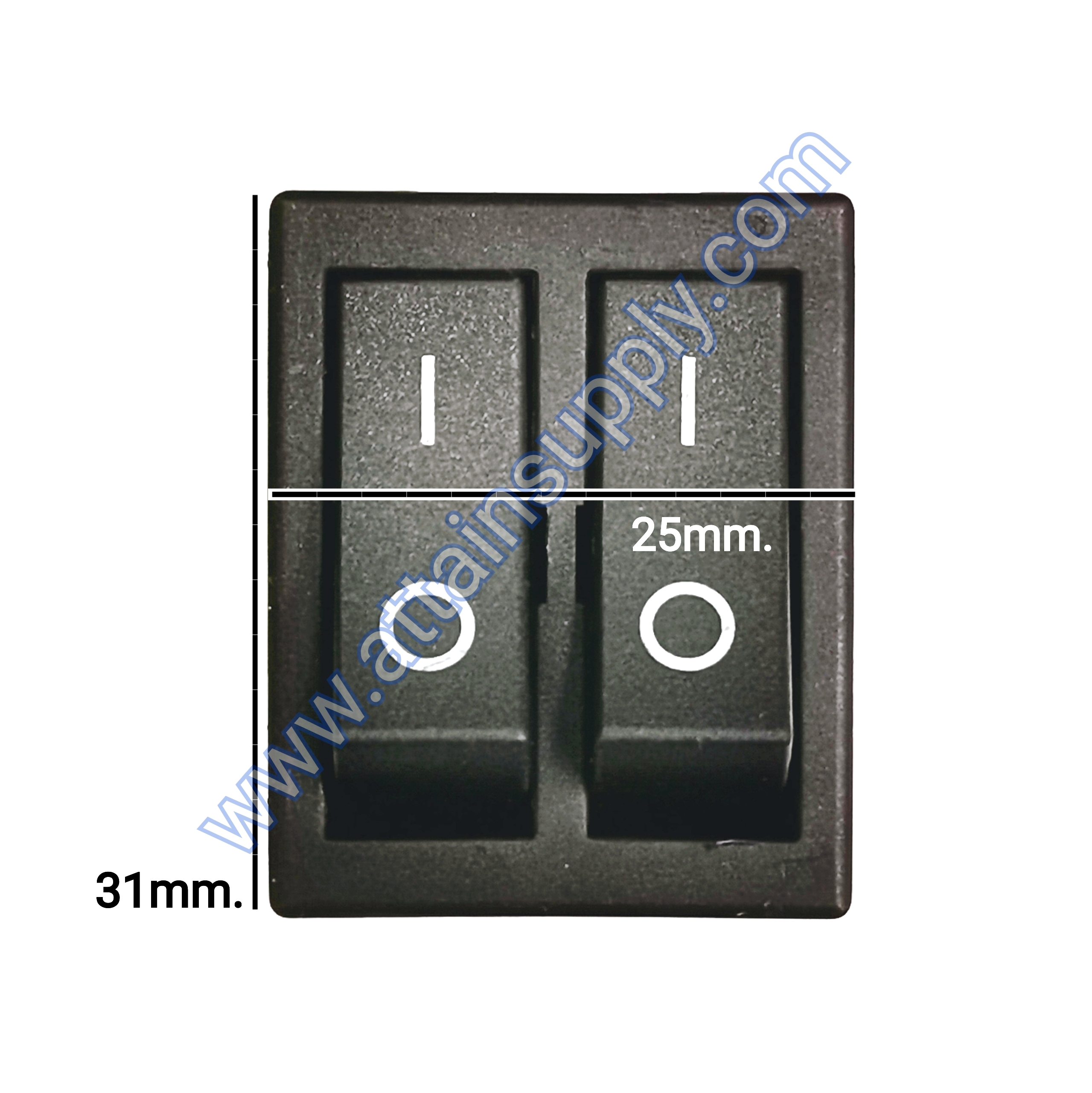 สวิทช์ IO แบบคู่ เหลี่ยมใหญ่ 6ขา/ไม่มีไฟ-สีดำ