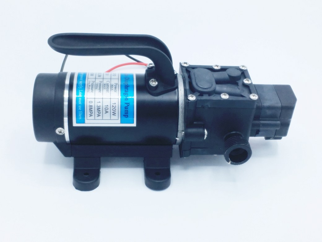 SKU-850 เครื่องพ่นหมอก ปั๊มน้ำ DC24V GREEN-09 แรงดัน 13 บาร์ แบบเกลียวนอก 1/2" มีสวิตช์แรงดันอัตโนมัติ