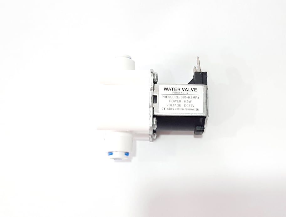 โซลินอยด์วาล์ว วาล์วไฟฟ้า วาวล์น้ำ วาล์วลม วาล์วพลาสติก N/C 12V DC 1/4" ( ปลั๊ก เสียบสาย 2 หุน )