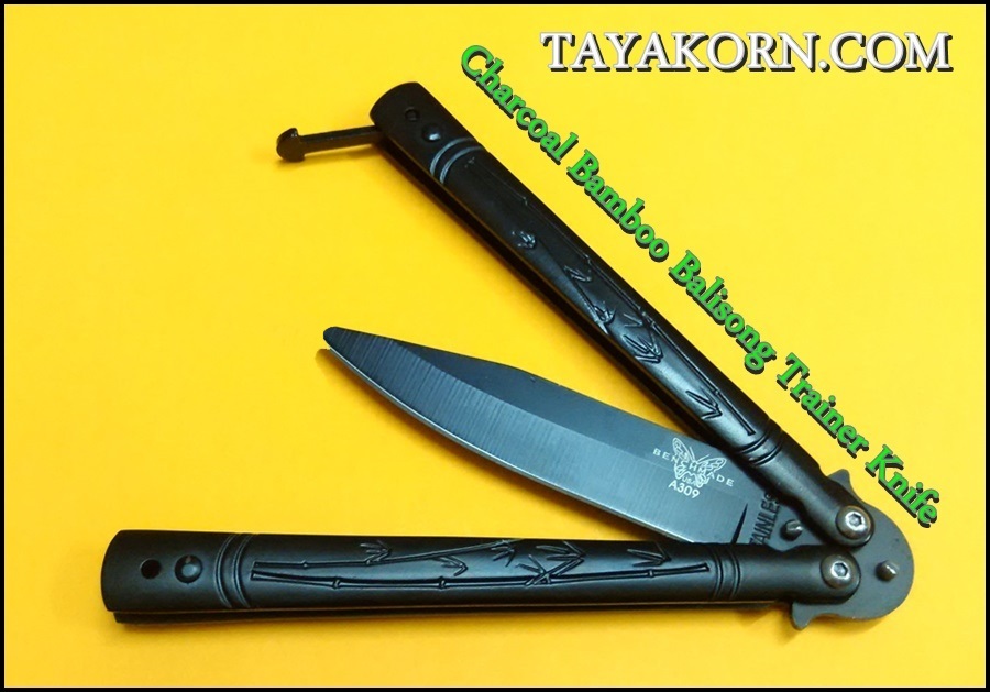มีดซ้อมควง บาลีซองชาร์โคลแบมบู Charcoal Bamboo Balisong Trainer Knife