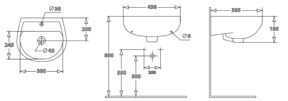 STAR อ่างล้างหน้า อ่างแขวน รุ่น เวนเนสซา รหัส S-4505 ขาว