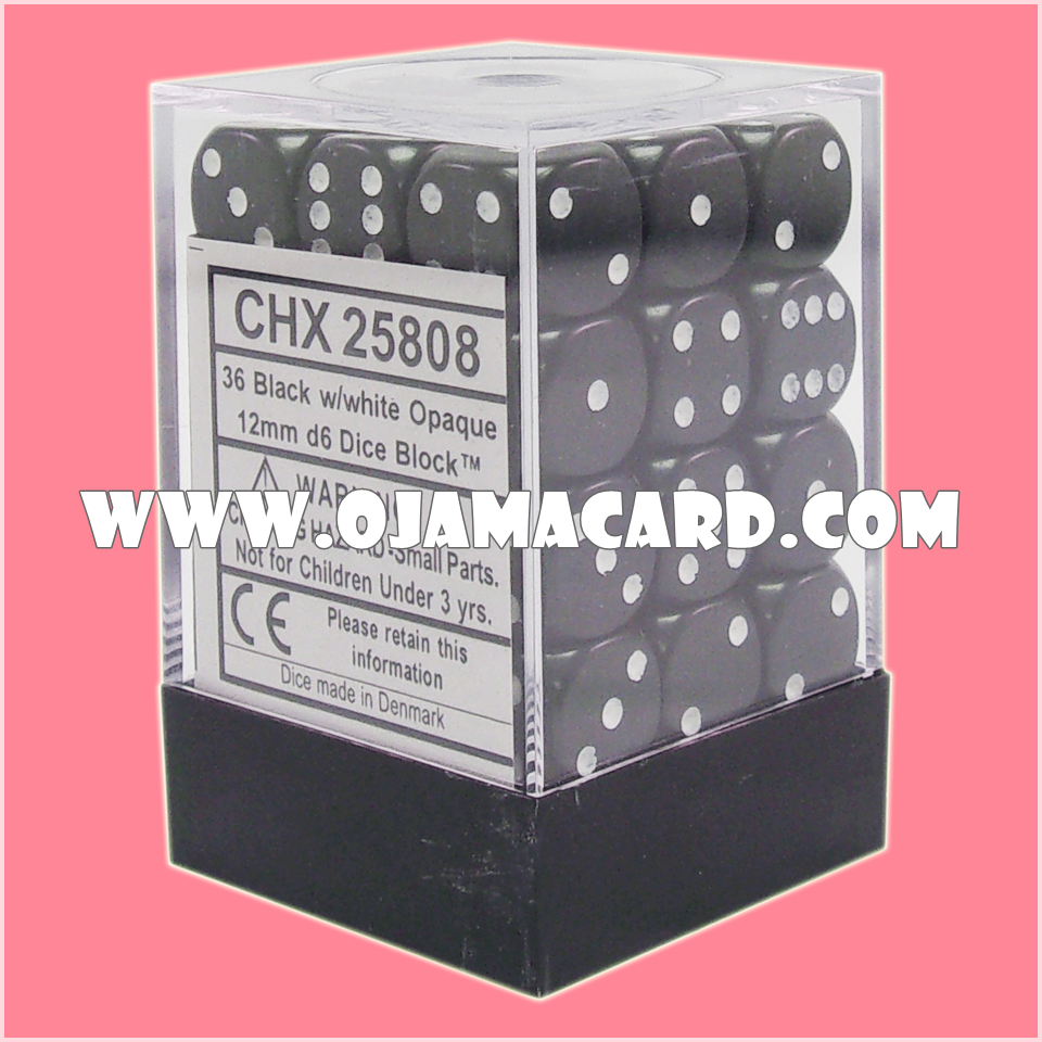 Chessex 12MM D6 Dice Block — Opaque : Black / White「1 Dice」