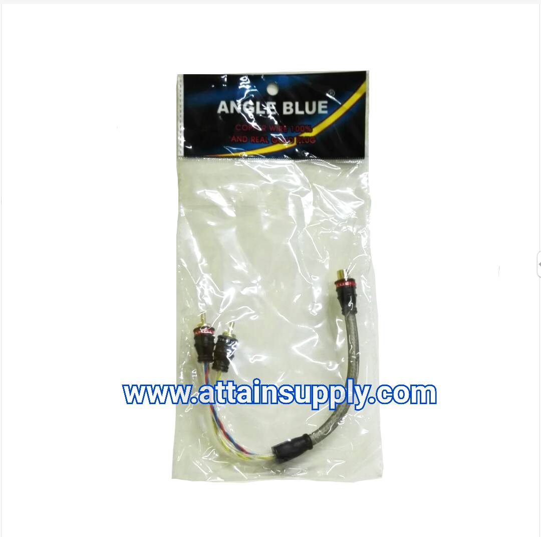 สายJ.RCA-P.RCAx2 ANGLEBLUE/25CM.
