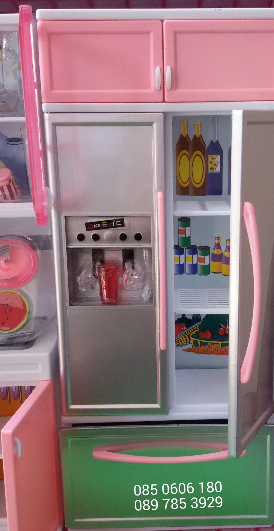 ชุดห้องครัวของเล่นเด็ก มีไมโครเวฟ มีตู้เย็น Modern Kitchen