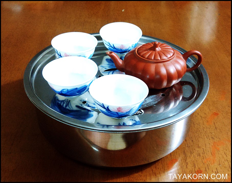 ถาดสแตนเลสรองน้ำชา ขนาด 19 ซม. Stainless Tea Tray O1