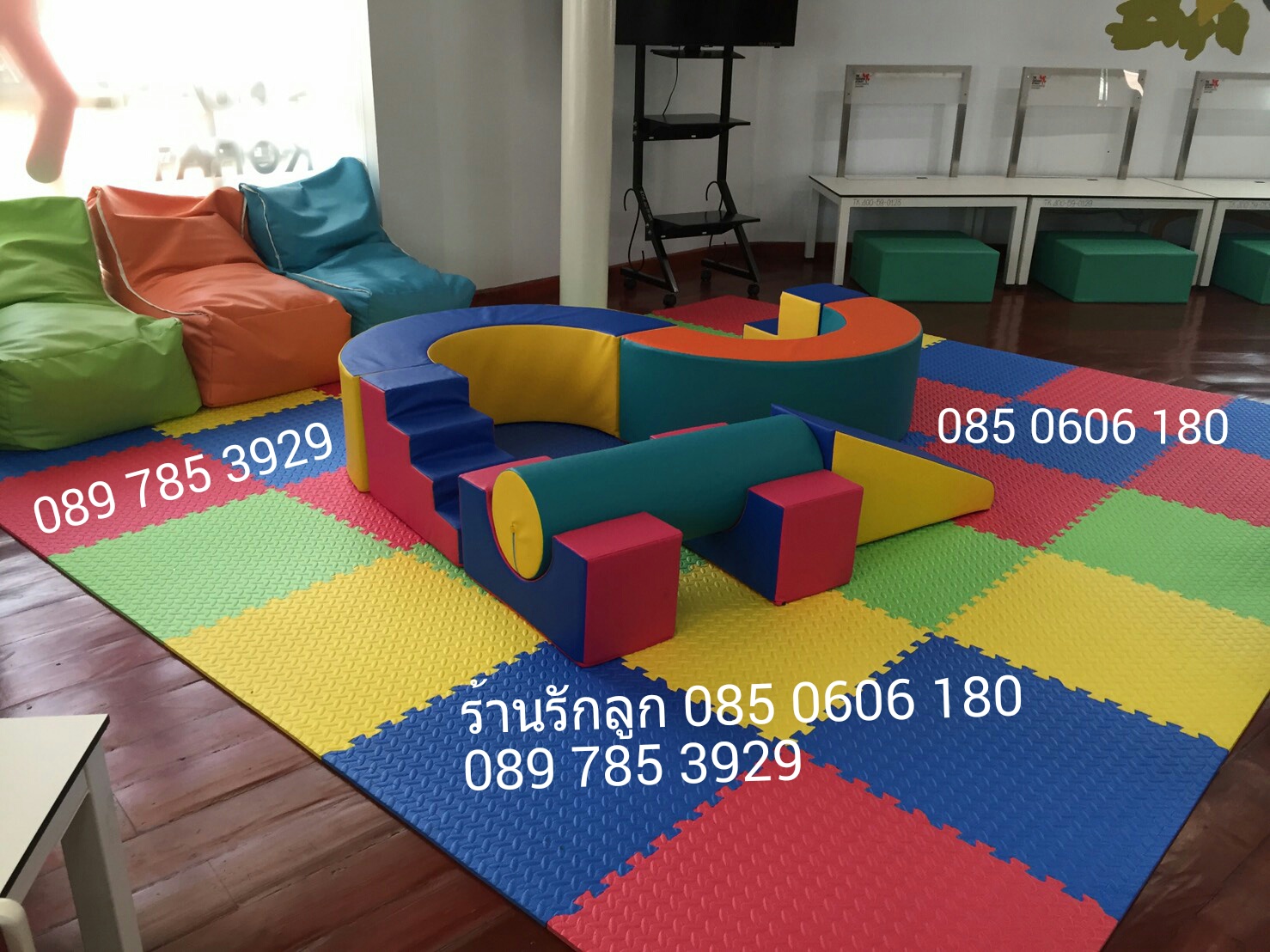 แผ่นรองคลานสำหรับเด็ก 60x60 c.m 6แผ่น/ชุด มีขอบปิด แผ่นรองคลานเด็ก