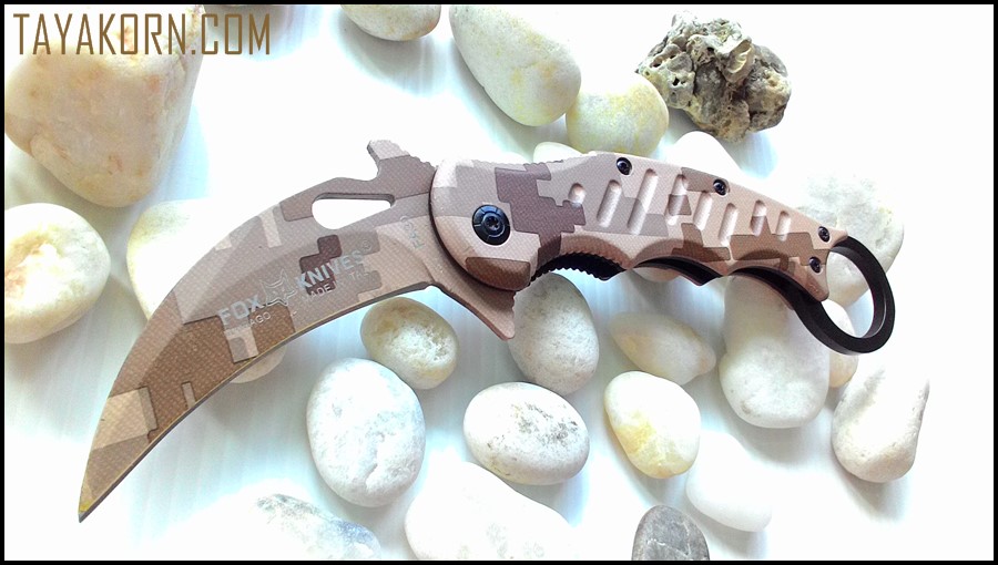 มีดคารัมบิตแอร์ฟ็อกเดสเสิร์ทคาโม่ Air Fox Desert Camo Karambit TKKB-AD2