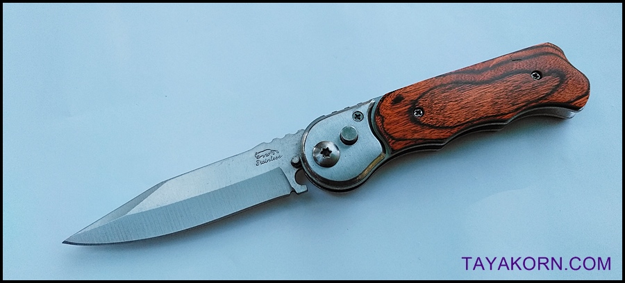 มีดสปริง ไพน์วู้ด แบบซี PineWood C Folding spring Knife TKFD-PW3