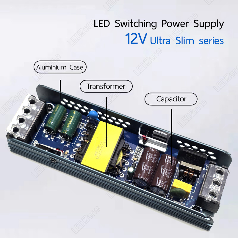 Switching Power Supply 12V 16.7A 200W Ultra Slim สวิตชิ่งเพาเวอร์ซัพพลาย รุ่นบาง สำเนา สำเนา สำเนา