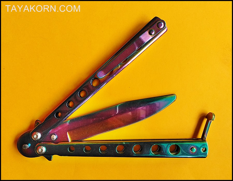 มีดซ้อมควง บาลิซองเรนโบว์3 Balisong Rainbow3 Trainer TKBS-RB03TR